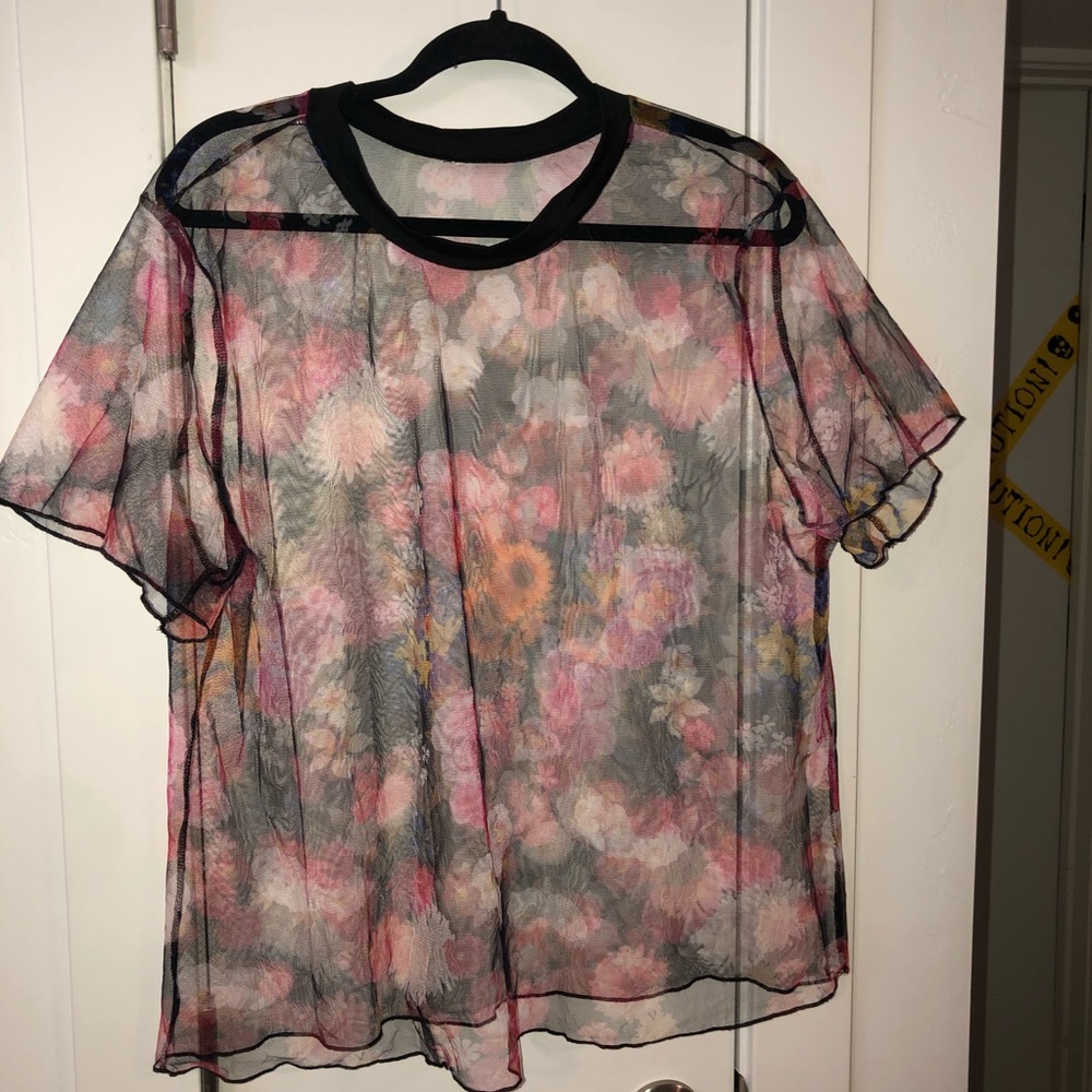 Sheer Floral Top